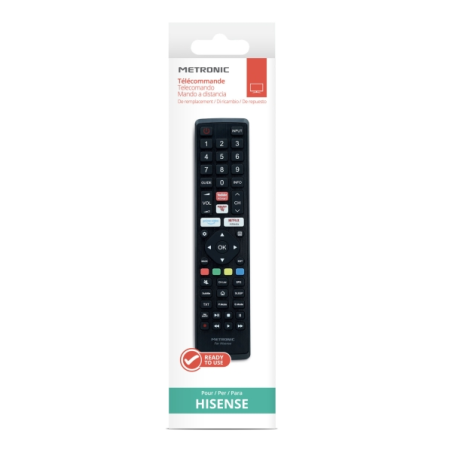 Télécommande Metronic compatible avec les téléviseurs Hisense - Noir