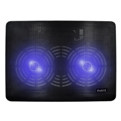 Support de refroidissement pour ordinateur portable Ewent EW1256 jusqu'à 17 pouces - 2 ventilateurs - Hauteur réglable - Noir