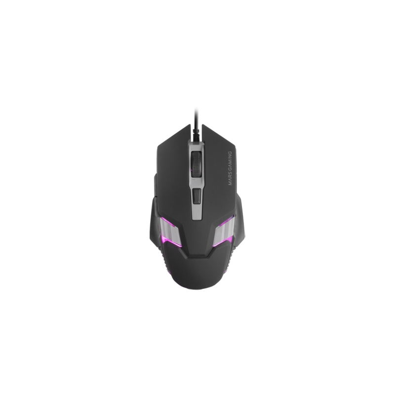 Souris gaming optique Mars Gaming MM024 - Capteur 4000 dpi - Interrupteurs HUANO - Éclairage RGB - 127 x 73 x 35 mm - Couleur