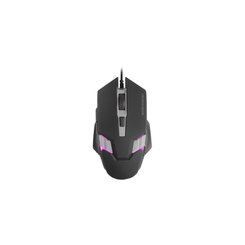 Souris gaming optique Mars Gaming MM024 - Capteur 4000 dpi - Interrupteurs HUANO - Éclairage RGB - 127 x 73 x 35 mm - Couleur