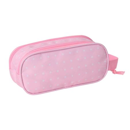 Trousse 3D Minnie Mouse Safta 1L - 2 compartiments - Fermeture éclair - Poignée - 21 x 8 x 6 cm - Rose pastel