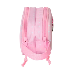 Trousse 3D Minnie Mouse Safta 1L - 2 compartiments - Fermeture éclair - Poignée - 21 x 8 x 6 cm - Rose pastel