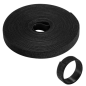 Bande de rangement pour câbles en nylon Ewent Hoop and Loop - Fermeture Velcro - 10 m - 15 mm - Noir