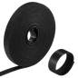 Bande de rangement pour câbles en nylon Ewent Hoop and Loop - Fermeture Velcro - 10 m - 15 mm - Noir