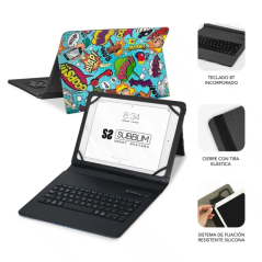 Étui universel Bluetooth Subblim Keytab Pro 9-10,1" - Design ultra-fin - Support réglable - Système magnétique - Durable et