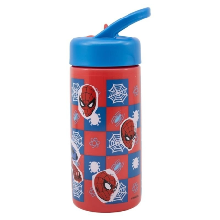 Bouteille Safta Spider-Man Attack 410 ml - PVC sans BPA - 7,4 x 17,8 x 6,4 cm - Rouge et bleu