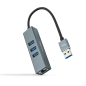 Adaptateur Réseau Nanocable USB 3.0 vers Gigabit Ethernet 10/100/1000 Mbps + 3 Ports USB