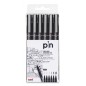Uni-ball PIN-200(S) Lot de 6 marqueurs calibrés - Pointe polyacétal - Encre pigmentée résistante à l'eau et à la lumière