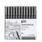 Uni-ball PIN-200(S) Pack de 12 Marqueurs Calibrés - Pointe Polyacétal - Encre Pigmentée Résistante à l'Eau et à la Lumière