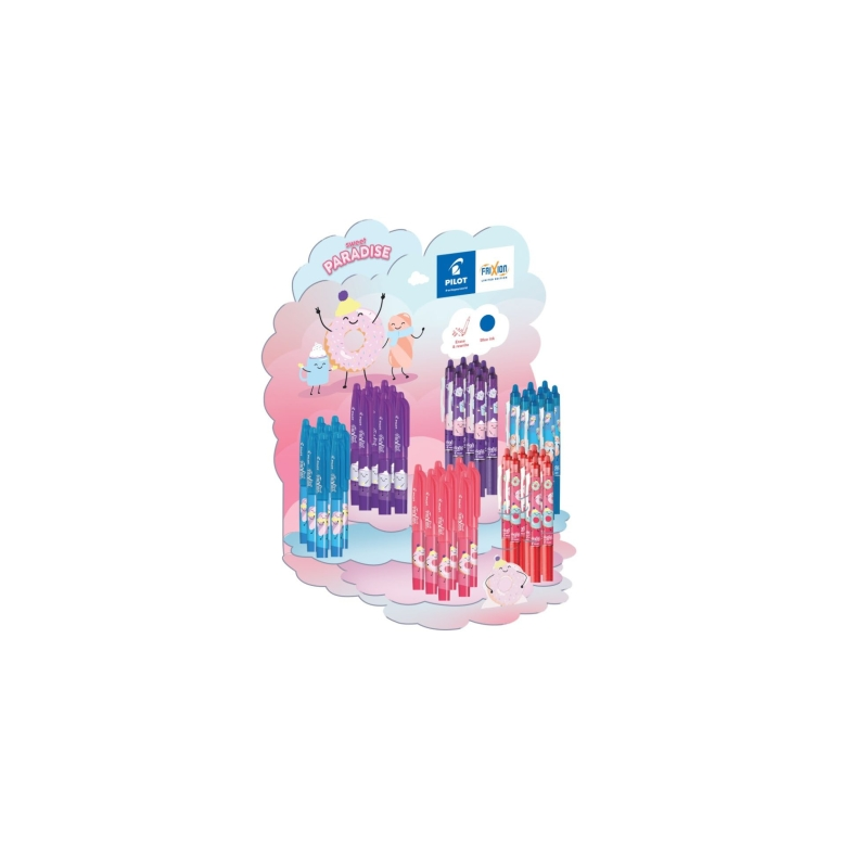 Présentoir Pilot Sweet Paradise de 24 stylos Frixion Ball + 24 stylos Frixion Ball Clicker - Effaçables - Rechargeables - Encre