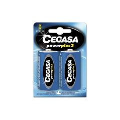Pack de 2 piles R20 D Cegasa Power Plus 2 - Piles salines pour appareils basse consommation