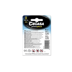 Pack de 2 piles R20 D Cegasa Power Plus 2 - Piles salines pour appareils basse consommation