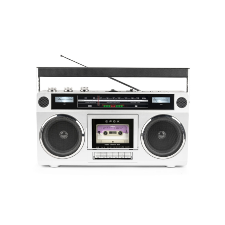 Radio cassette portable rétro Bigben Blaster - Radio FM - Puissance musicale 15 W - Bluetooth - Alimentation et piles