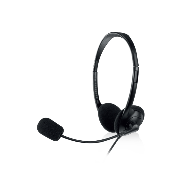 Casque stéréo USB Ewent - Microphone intégré - Câble de 2,1 m - Noir