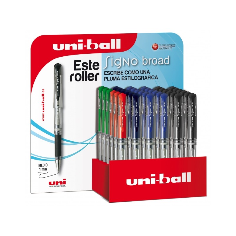 Roller à encre gel Uni-ball Signo Broad 1 mm - Lot de 36