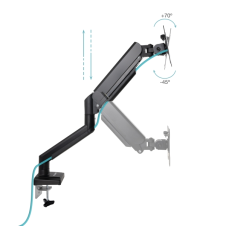 Support de bureau articulé Tooq pour écrans 13"-34" - Pivotant et inclinable - Gestion des câbles - Poids max. 10 kg - VESA 100
