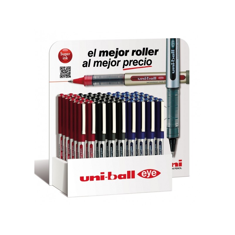 Stylo Uni-ball Eye Micro UB-150 0,5 mm - Lot de 54 - Présentoir
