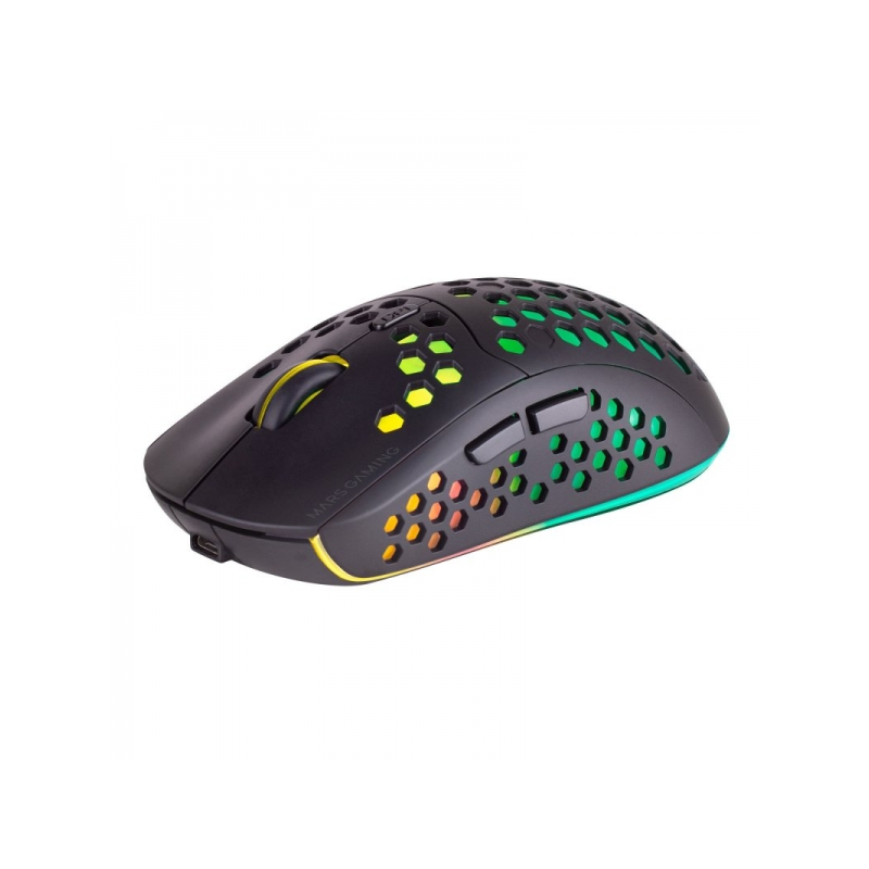 Souris sans fil ultralégère Mars Gaming MMW3 - Flux RVB - Capteur optique 3200 DPI - Switchs HUANO - Connexion 2,4G - Batterie