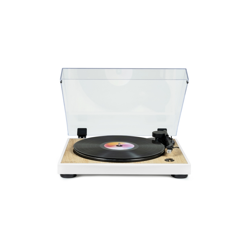 Platine vinyle préamplifiée Thomson TT301 - Fonction d'arrêt automatique - Couleur bois/blanc