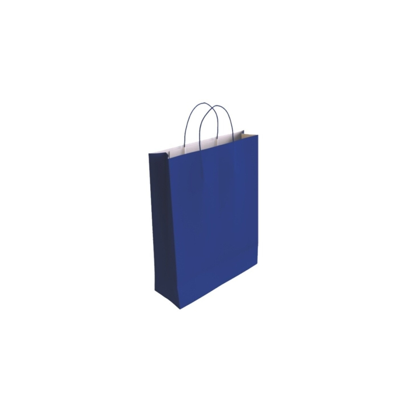 LOT de 25 Sac en papier cellulose Bismark - Dimensions : 37 x 12 x 27 cm - Bleu