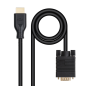 Câble convertisseur VGA vers HDMI Nanocable - VGA/M-HDMI/M - 1,8 m - Noir