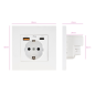 Rosace pour prise murale encastrée Nanocable - Type Schuko - 1 port USB-A QC 3.0, 1 port USB-C PD - 3,4 A - Blanc