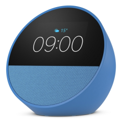 Enceinte connectée et réveil Amazon Echo Spot - Son puissant et intense - Alexa - Bleu