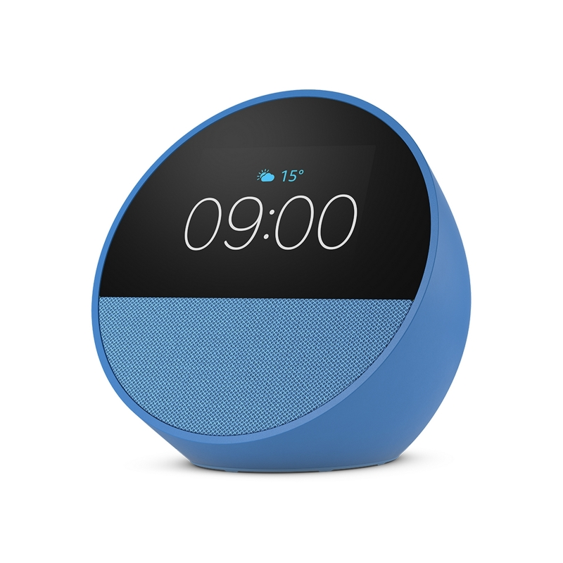 Enceinte connectée et réveil Amazon Echo Spot - Son puissant et intense - Alexa - Bleu
