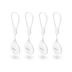 Hama Find My - Lot de 4 traceurs anti-perte pour appareils Apple - Bluetooth - Polycarbonate et silicone - Jusqu'à 240 jours