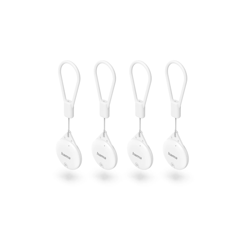 Hama Find My - Lot de 4 traceurs anti-perte pour appareils Apple - Bluetooth - Polycarbonate et silicone - Jusqu'à 240 jours