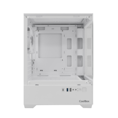 Boîtier Coolbox GM200 Vision Lite Mini Tour Micro ATX/Mini-ITX - Panneaux avant et latéraux en verre trempé - Compatible