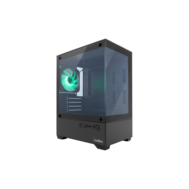 Boîtier Coolbox GM200 Vision Lite Mini Tour Micro ATX/Mini-ITX - Panneaux avant et latéraux en verre trempé - Compatible