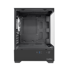 Boîtier Coolbox GM200 Vision Lite Mini Tour Micro ATX/Mini-ITX - Panneaux avant et latéraux en verre trempé - Compatible