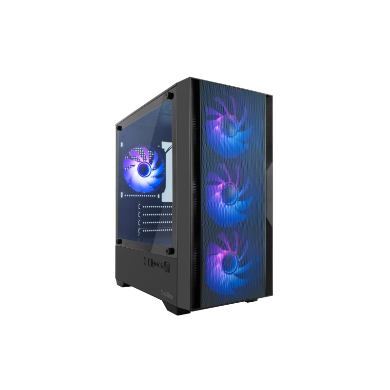 Boîtier tour micro ATX Coolbox GM220 MPFusion - Panneau latéral en verre trempé - Emplacements pour disques durs 2,5" et 3,5"