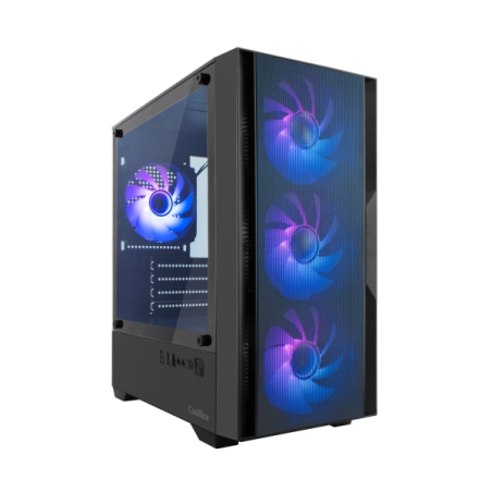 Boîtier tour micro ATX Coolbox GM220 MPFusion - Panneau latéral en verre trempé - Emplacements pour disques durs 2,5" et 3,5"