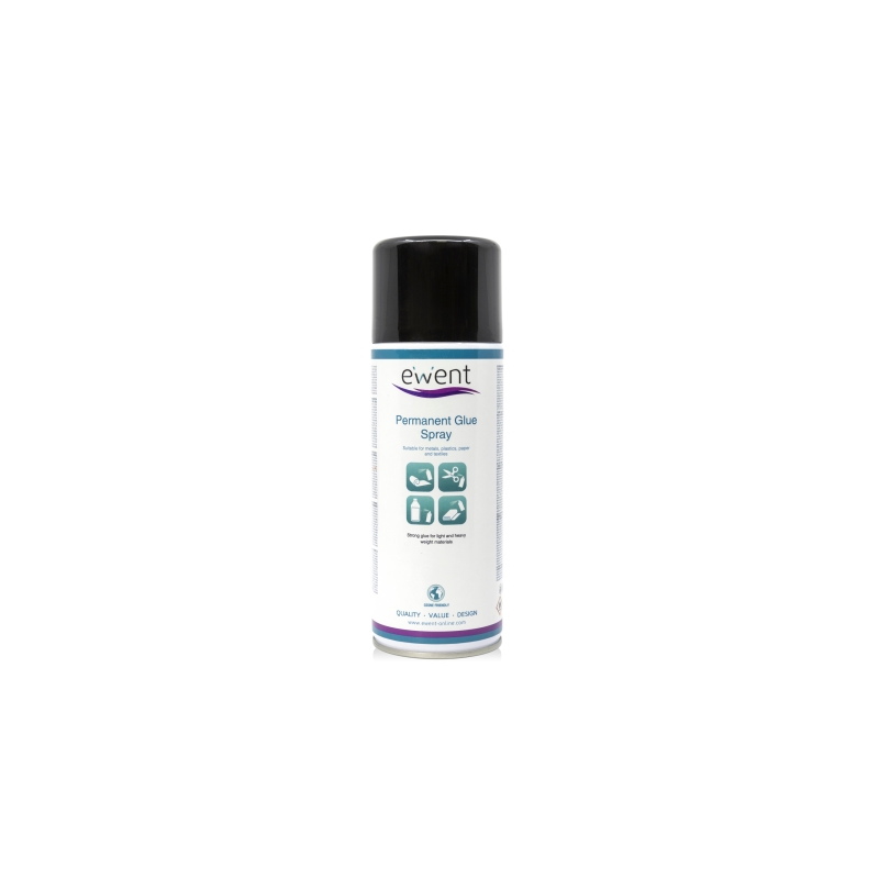 Spray adhésif permanent Ewent - Séchage rapide - 395 g - Couleur transparente