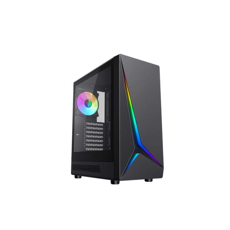 Boîtier tour Coolbox GA450 StarLight ATX, Micro ATX, Mini-ITX - Côtés en verre trempé - Disque dur 2,5" et 3,5" - USB-A 3.0