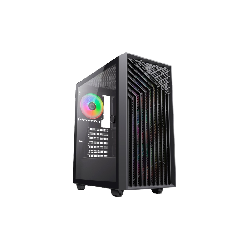 Boîtier tour Coolbox GA300 GridLine ATX, Micro ATX, Mini-ITX - Côtés en verre trempé - Disque dur 2,5" et 3,5" - USB-A 3.0