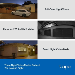 Caméra de sécurité intelligente TP-Link Tapo TC41 2K WiFi - Convient pour l'extérieur - Vision panoramique 360º - Vision