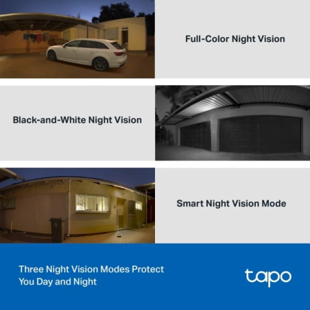 Caméra de sécurité intelligente TP-Link Tapo TC41 2K WiFi - Convient pour l'extérieur - Vision panoramique 360º - Vision