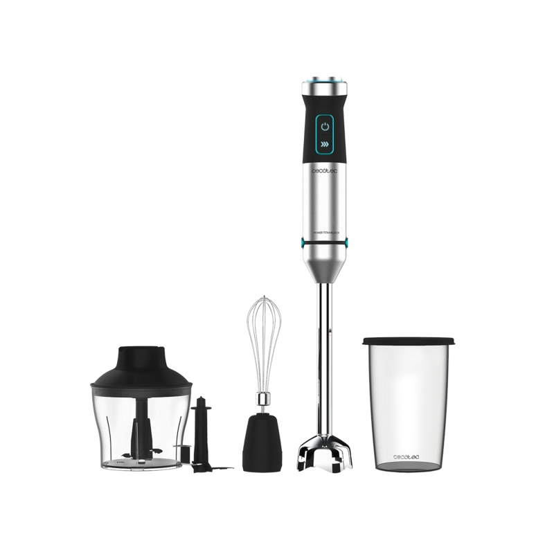 Mixeur plongeant Cecotec Power TitanBlack 1500 XL CreamandCrush - 1500 W - Lames en titane - Couvercle anti-éclaboussures