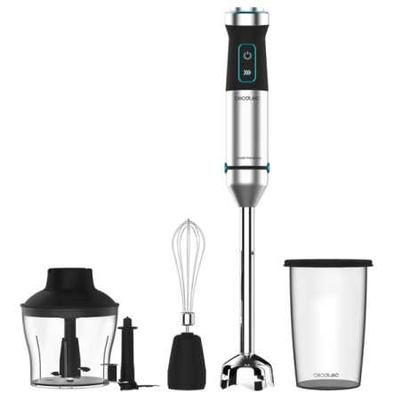 Mixeur plongeant Cecotec Power TitanBlack 1500 XL CreamandCrush - 1500 W - Lames en titane - Couvercle anti-éclaboussures