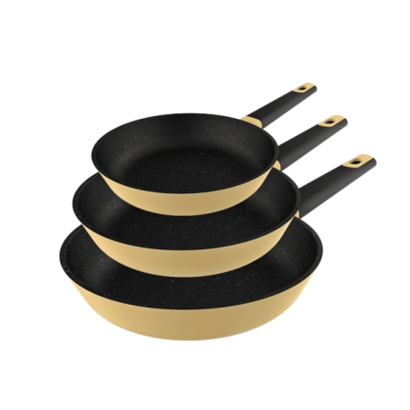 Ensemble de 3 poêles à frire Cecotec Polka Experience Vulcano (18, 22 et 26 cm) - Aluminium moulé - Revêtement antiadhésif en