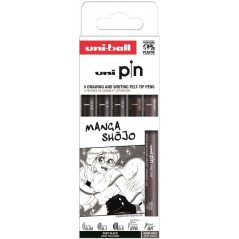✅ Uni-ball PIN Pack de 5 Marqueurs Calibrés - Pointe Polyacétal - Encre Pigmentée Résistante à l'Eau et à en stock