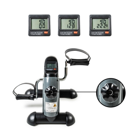 Pédalier d'exercice stationnaire Innovagoods Velora 2100 pour les jambes et les bras - Compteur LCD numérique - Résistance