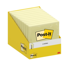 Bloc de 100 notes autocollantes repositionnables Post-It - Forme carrée - 76 x 76 mm - Jaune clair