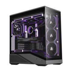 Boîtier tour Abysm Arian Frame A400 noir pour cartes mères ATX, ITX et Micro ATX - Panneaux latéraux et avant en verre trempé