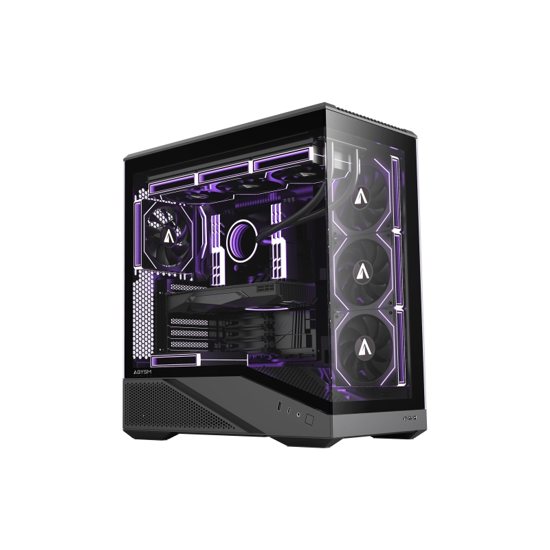 Boîtier tour Abysm Arian Frame A400 noir pour cartes mères ATX, ITX et Micro ATX - Panneaux latéraux et avant en verre trempé