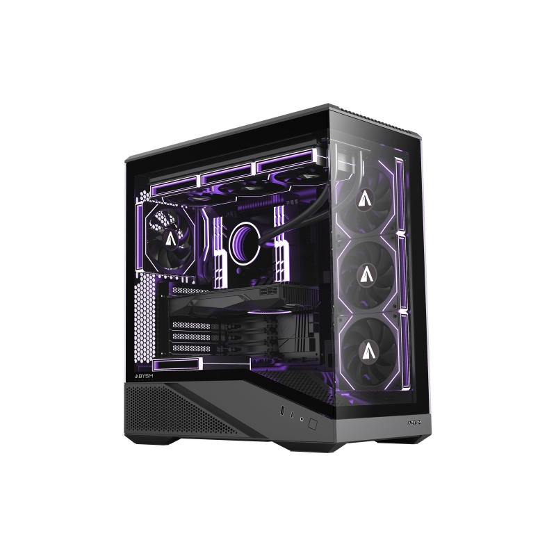 Boîtier tour Abysm Arian Frame A400 noir pour cartes mères ATX, ITX et Micro ATX - Panneaux latéraux et avant en verre trempé