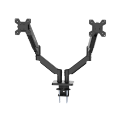 Support de bureau articulé Coolbox M02D pour 2 écrans jusqu'à 32" - Pivotant et inclinable - Vérin à gaz - Poids max. 8 kg par